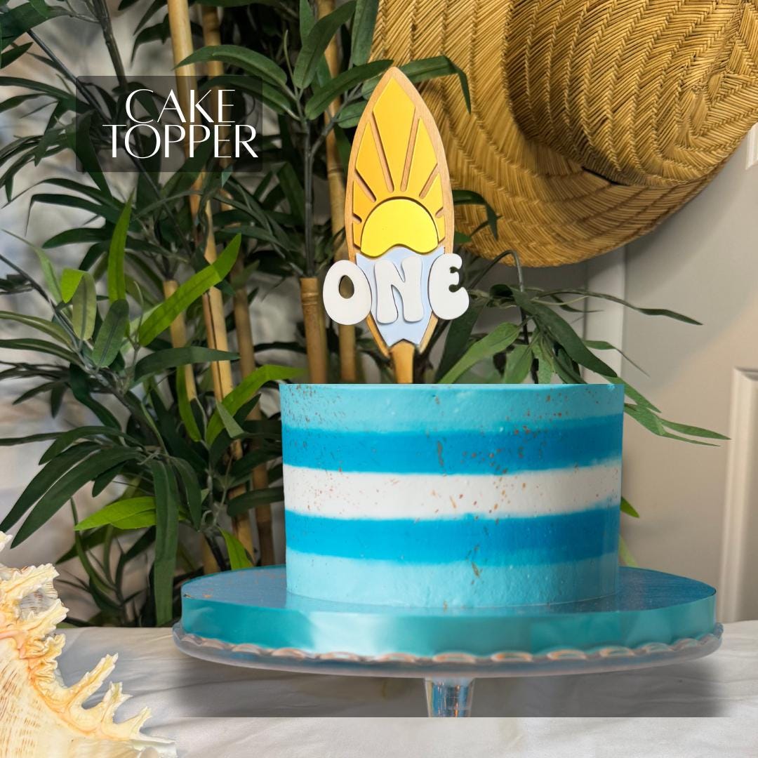 Cake Topper Summer Surf First Birthday Party