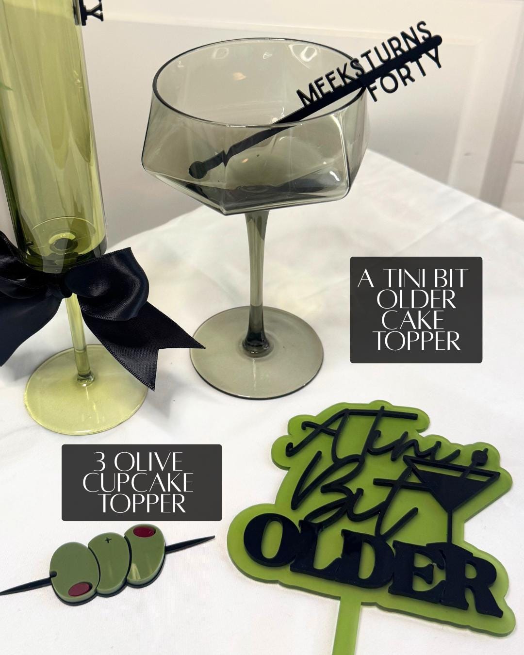 Martini Party Cake Topper Decor Set