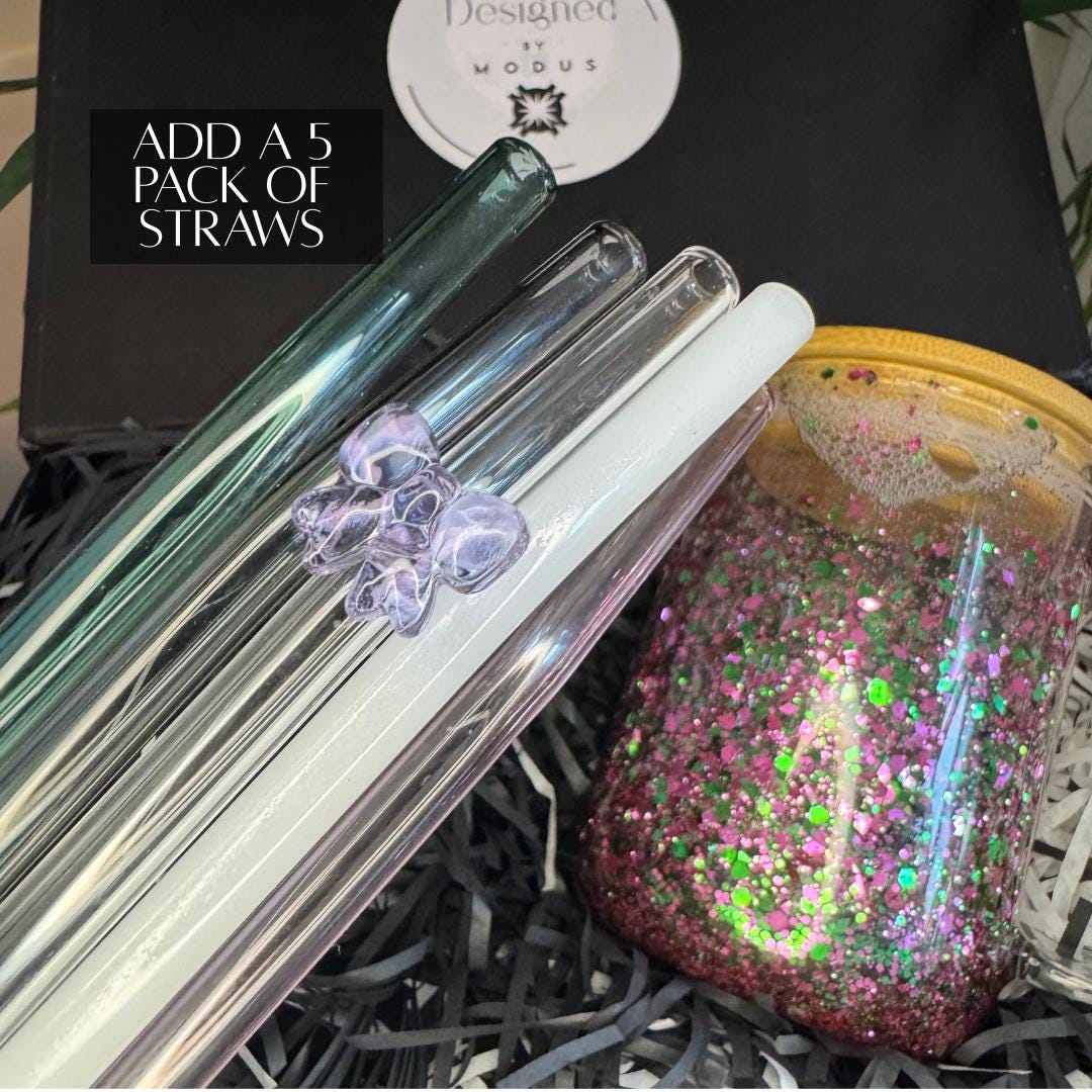 Wicked Glitter Snow Globe Tumbler: Custom Glass Iced Coffee Cup