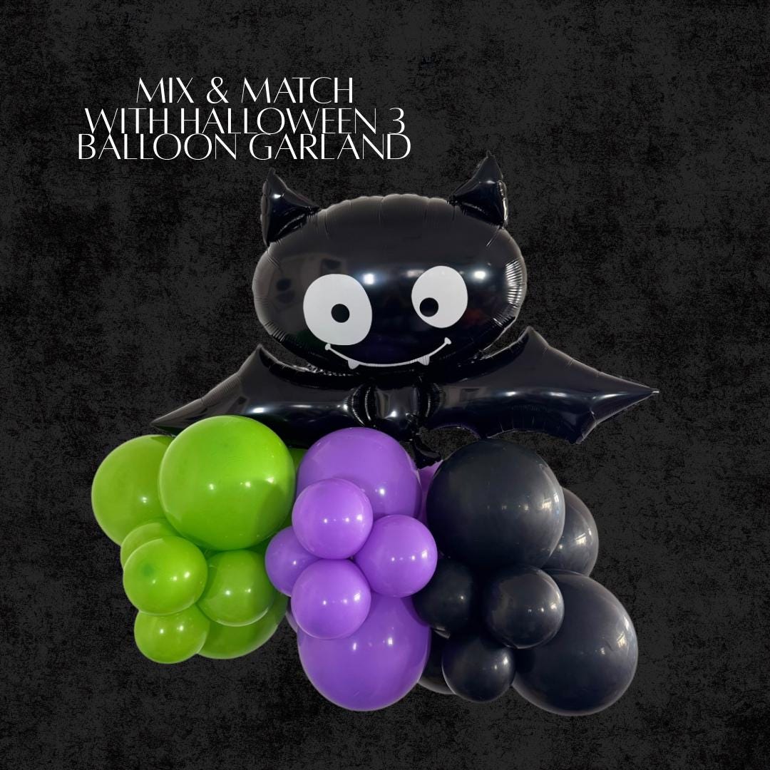 Black Bat Mylar Balloon: Halloween Party Decoration, 28"