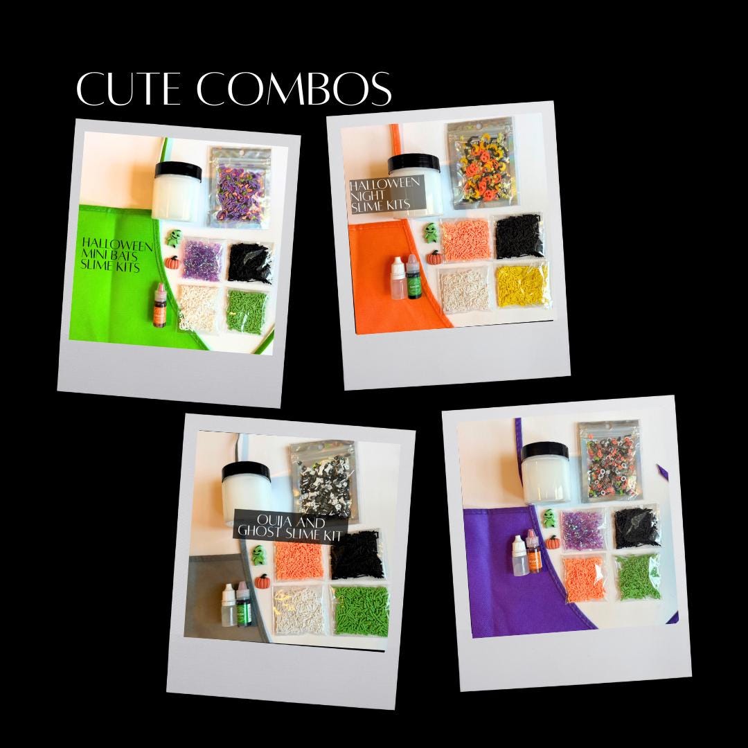 Slime Making Kit with Charms Sprinkles Apron Spooky Party Favor or Classroom Gift