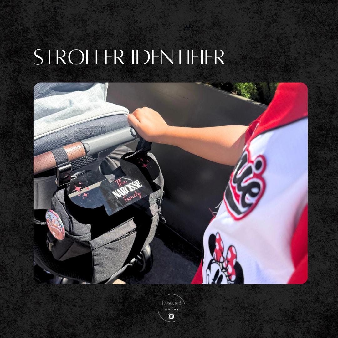 Disney Stroller Name Tag Personalized Stroller Tag Family Travel Sign Oogie Boogie Bash Disneyland Custom Stroller Identifier for Trip