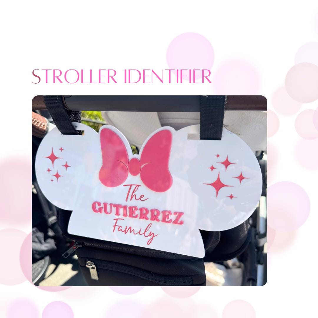 Disney Stroller Name Tag Personalized Stroller Tag Family Travel Sign Oogie Boogie Bash Disneyland Custom Stroller Identifier for Trip