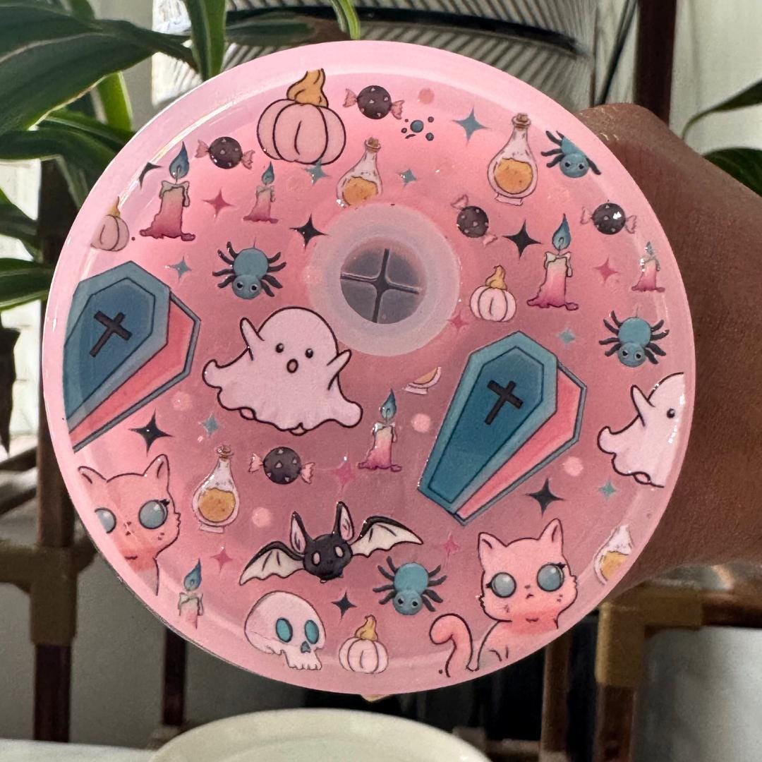 Tumbler plastic Cup with Lid Glitter Iced Coffee Mug Fall Halloween Drinkware Gift