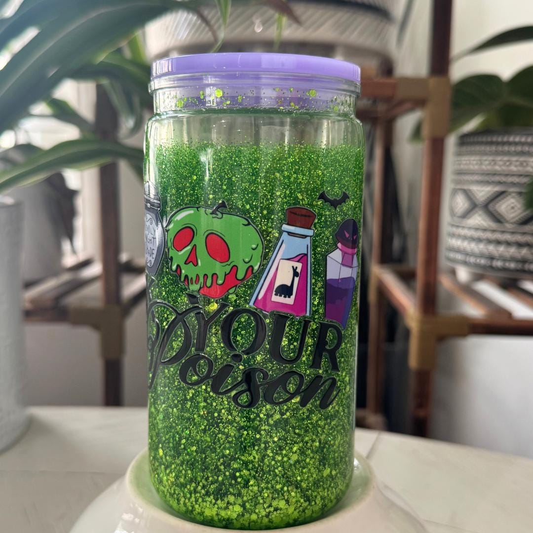 Glitter Halloween Iced Coffee Cup Collectible Drinkware Gift