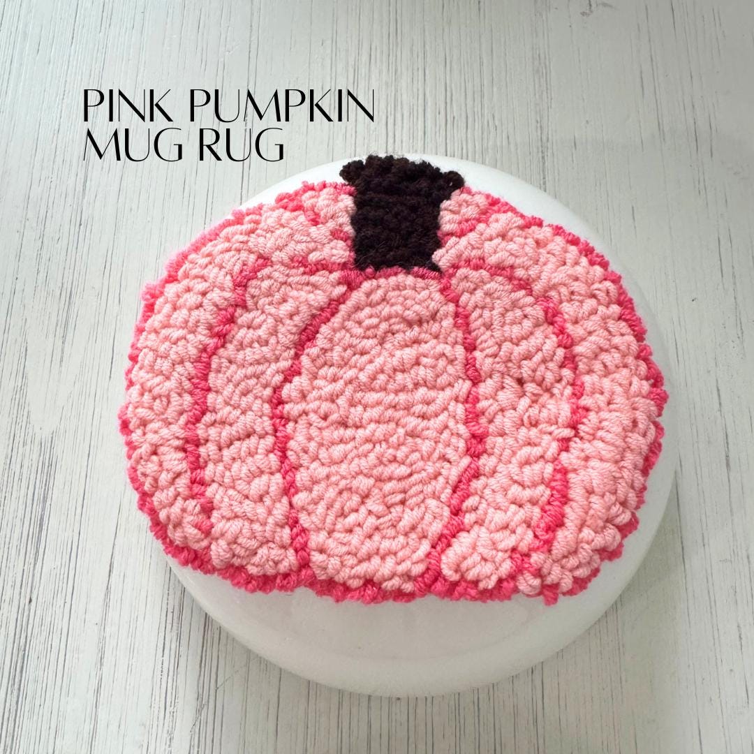 Halloween Mug Rug Pink Pumpkin