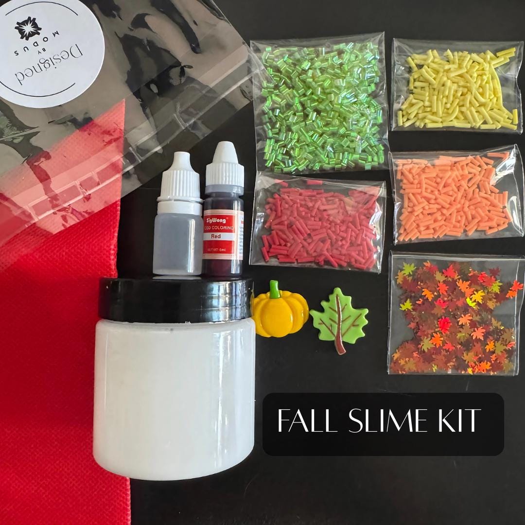 Fall DIY Slime Kit: Autumn Charms, Sprinkles - Kids Craft