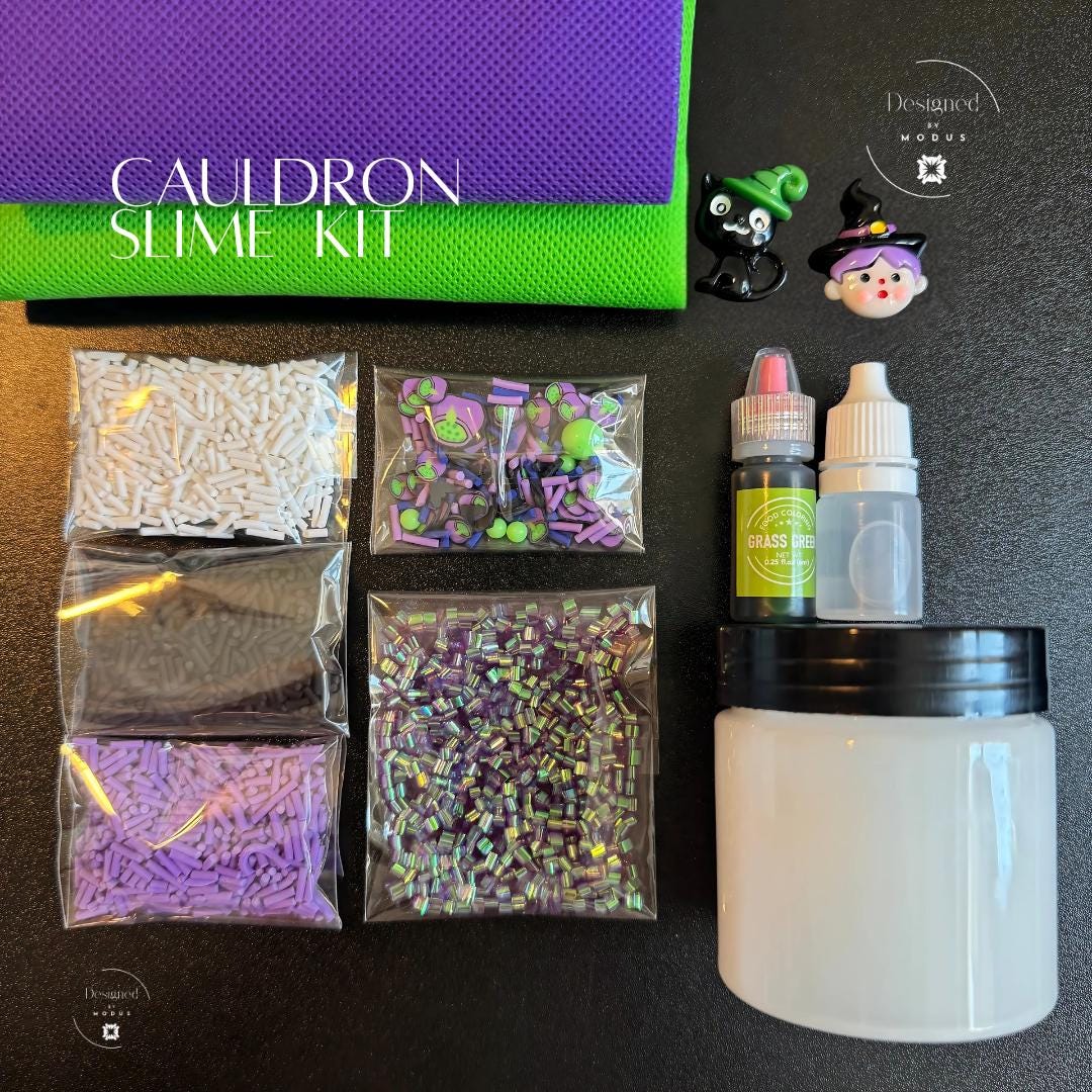 Halloween Slime Kit: DIY Cauldron Activity, Witch Party Favor