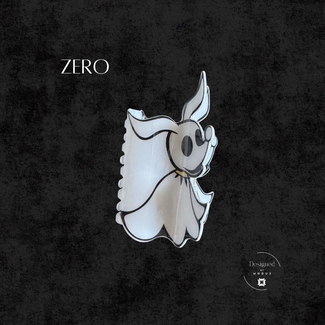 White ghost dog Zero from Nightmare Before Christmas hair clip