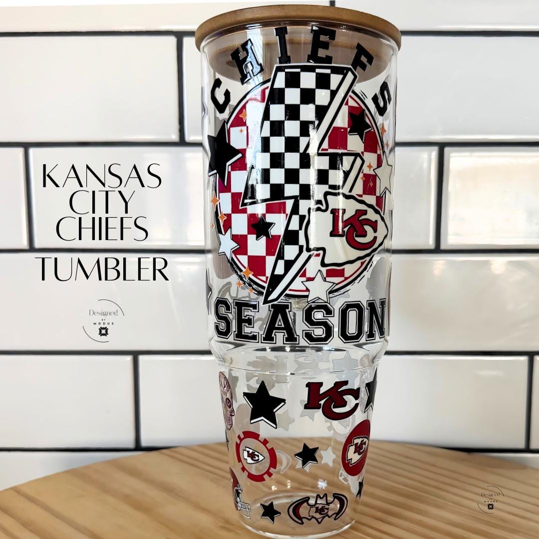 Kansas City Chiefs Tumbler 40oz Glass Cup