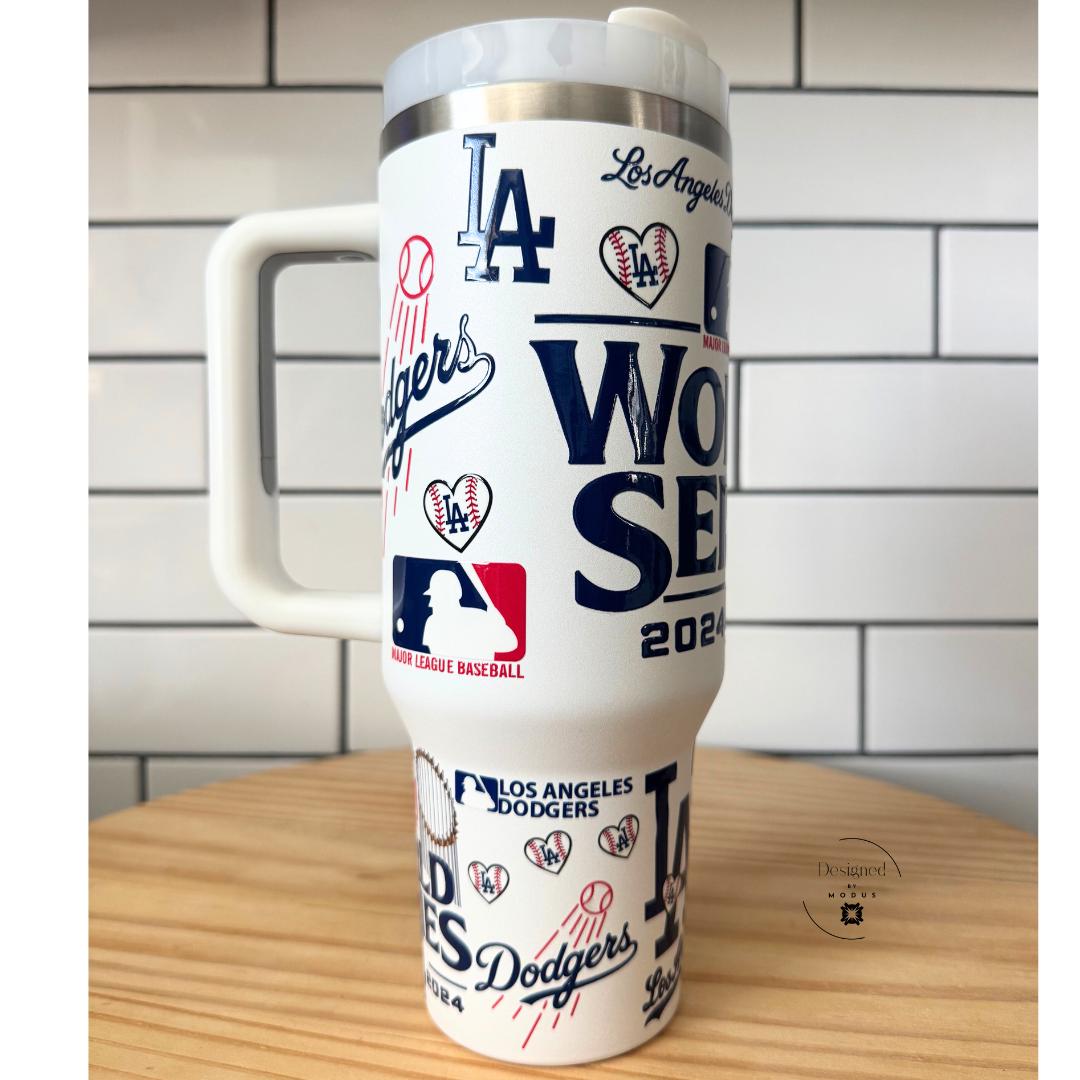 MLB Dodgers 40oz stainless steel drinkware for baseball fans