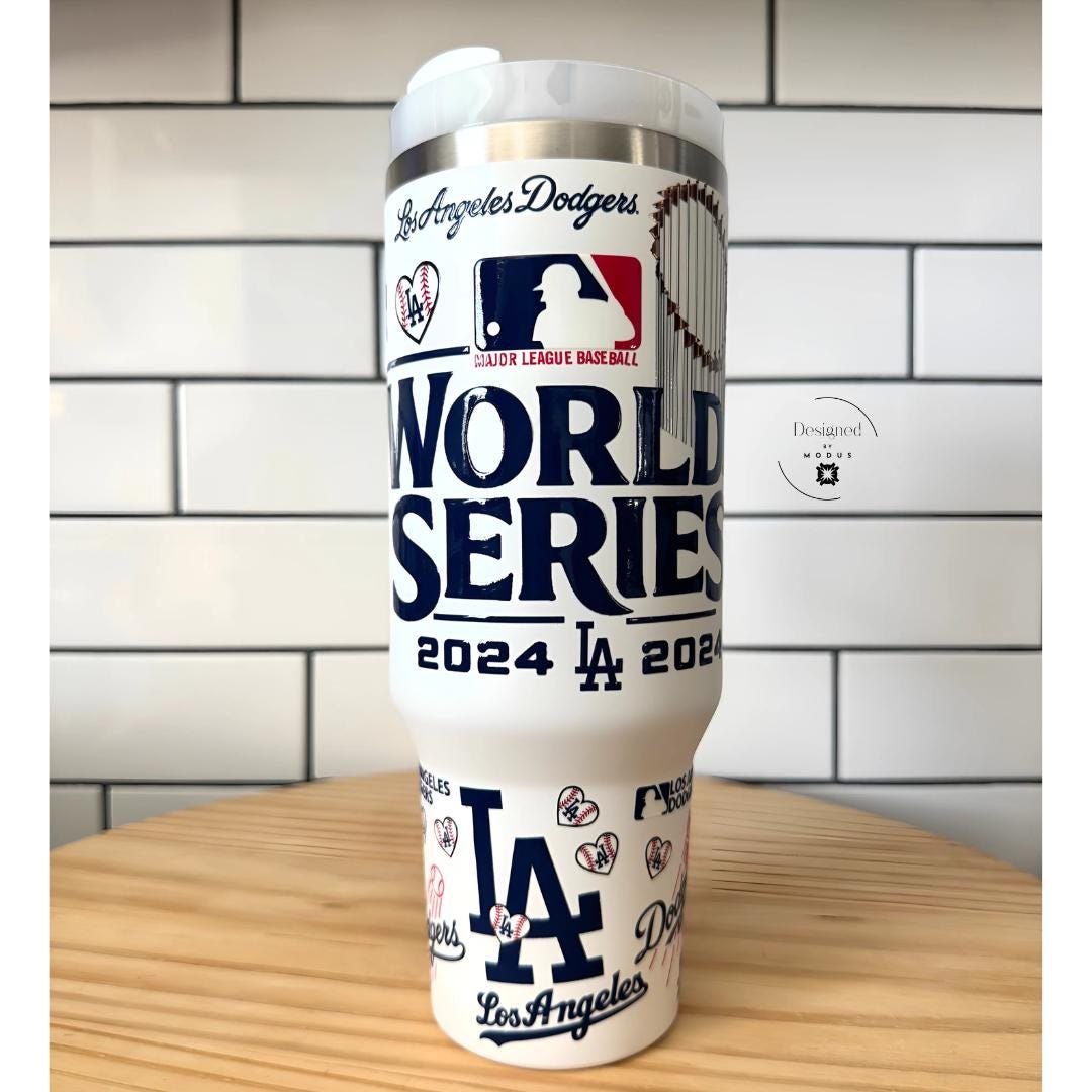 Dodgers World Series Champions Tumbler: 40oz Stainless Steel Baseball Fan Gift