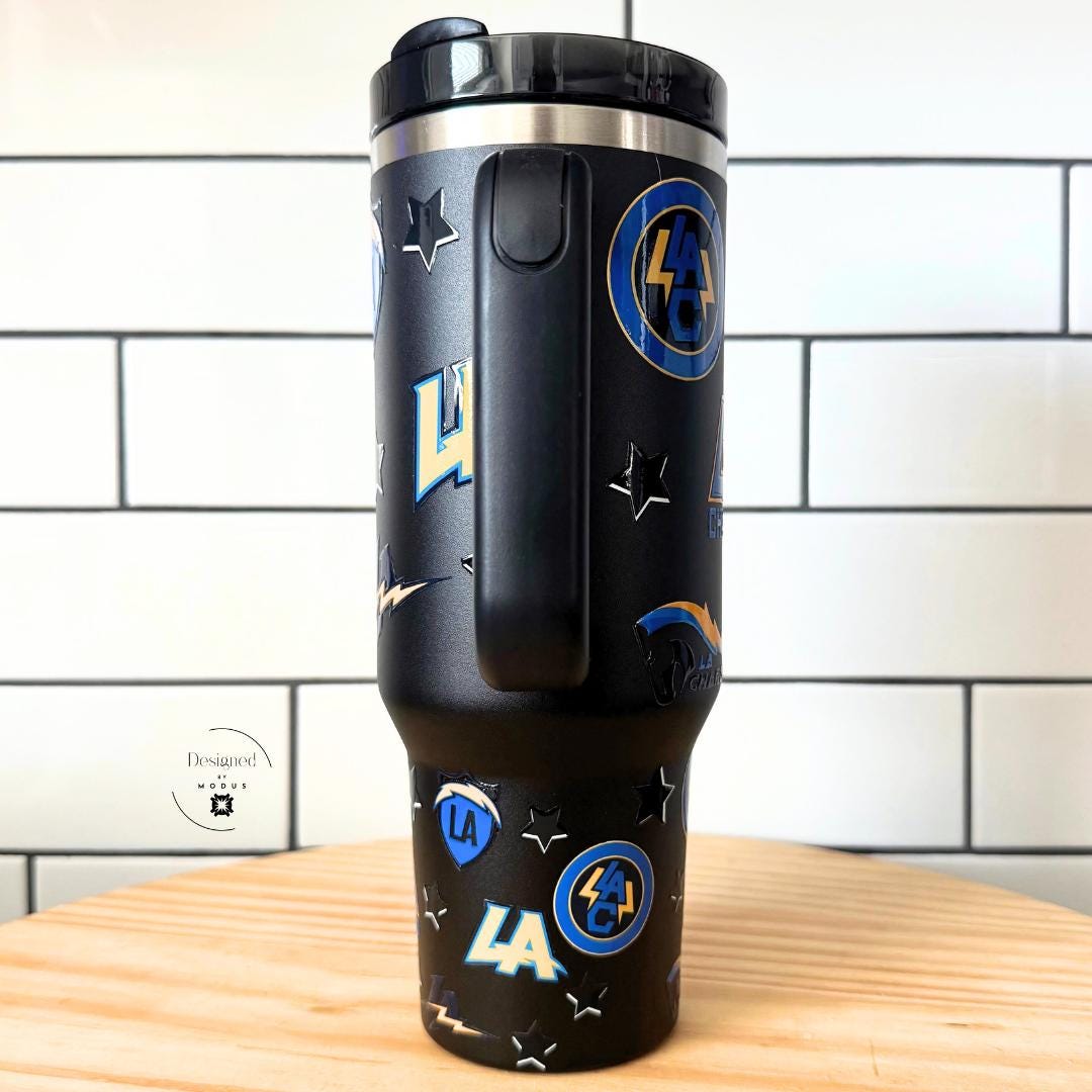 LA Chargers stainless steel tumbler with team graphics