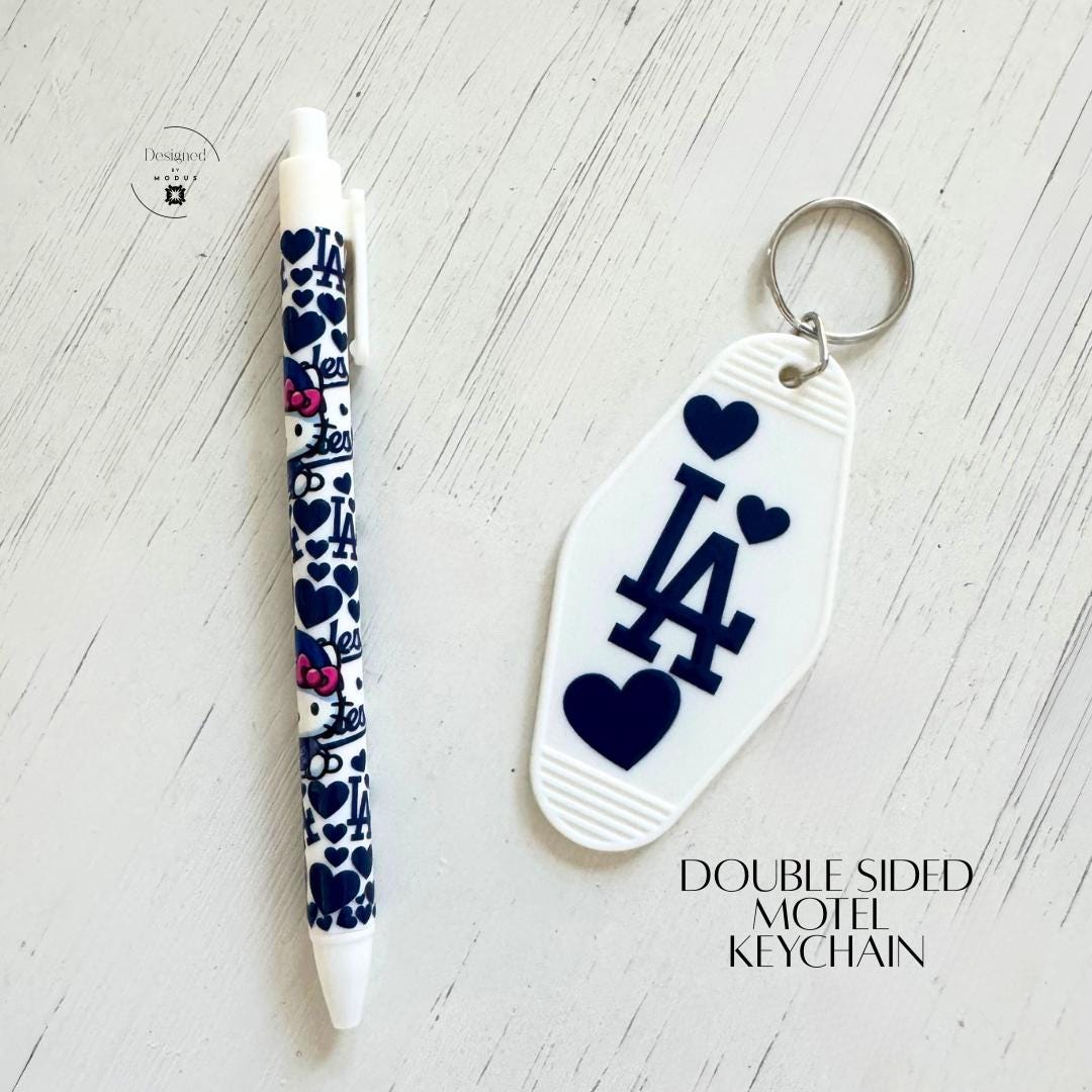 Dodgers Hello Kitty Mug Rug and Keychain Gift for Baseball Lovers