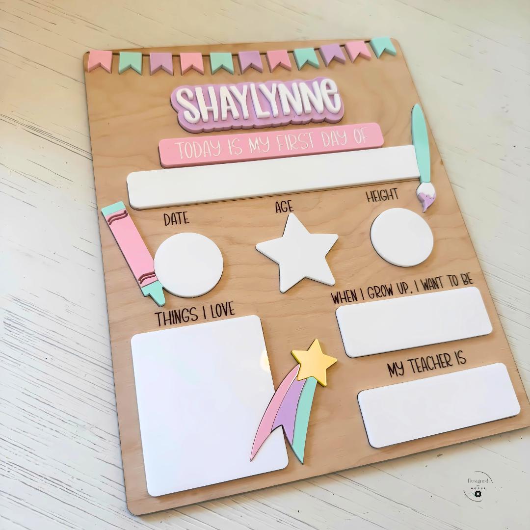 Personalized First & Last Day of School Board: Reusable Photo Prop