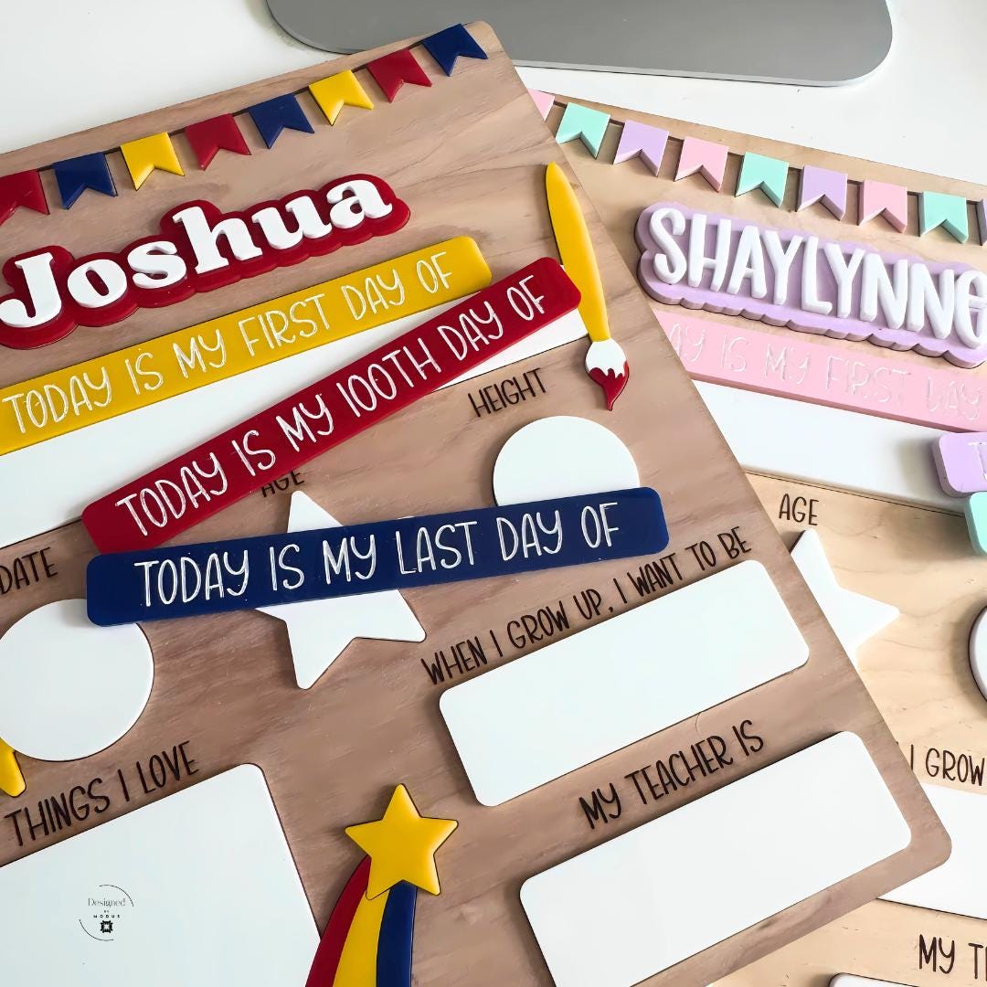 Personalized First & Last Day of School Board: Reusable Photo Prop