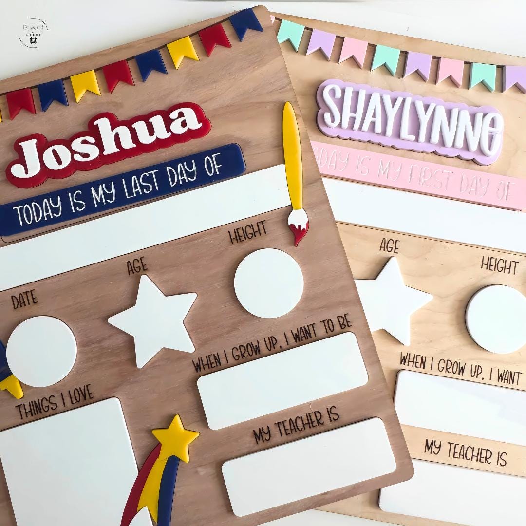 Personalized First & Last Day of School Board: Reusable Photo Prop