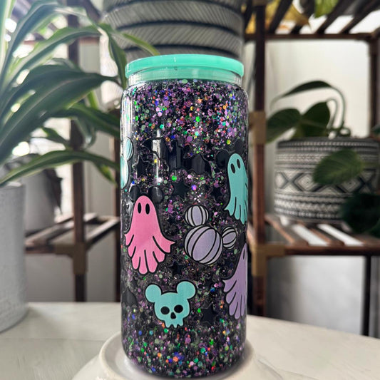 Halloween Ghost Snow Globe Tumbler Cup
