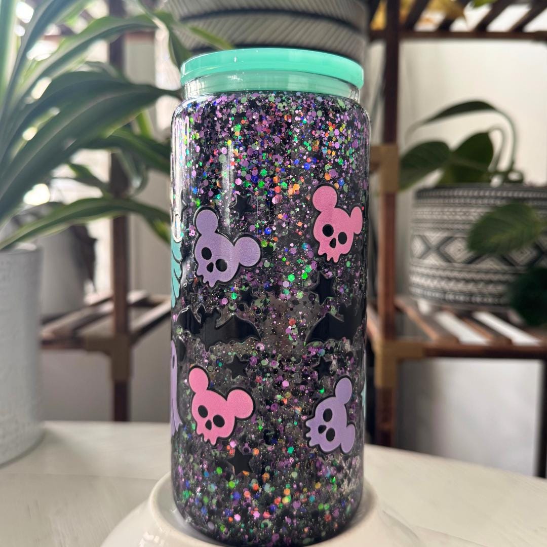 Halloween Ghost Snow Globe Tumbler Cup with Lid