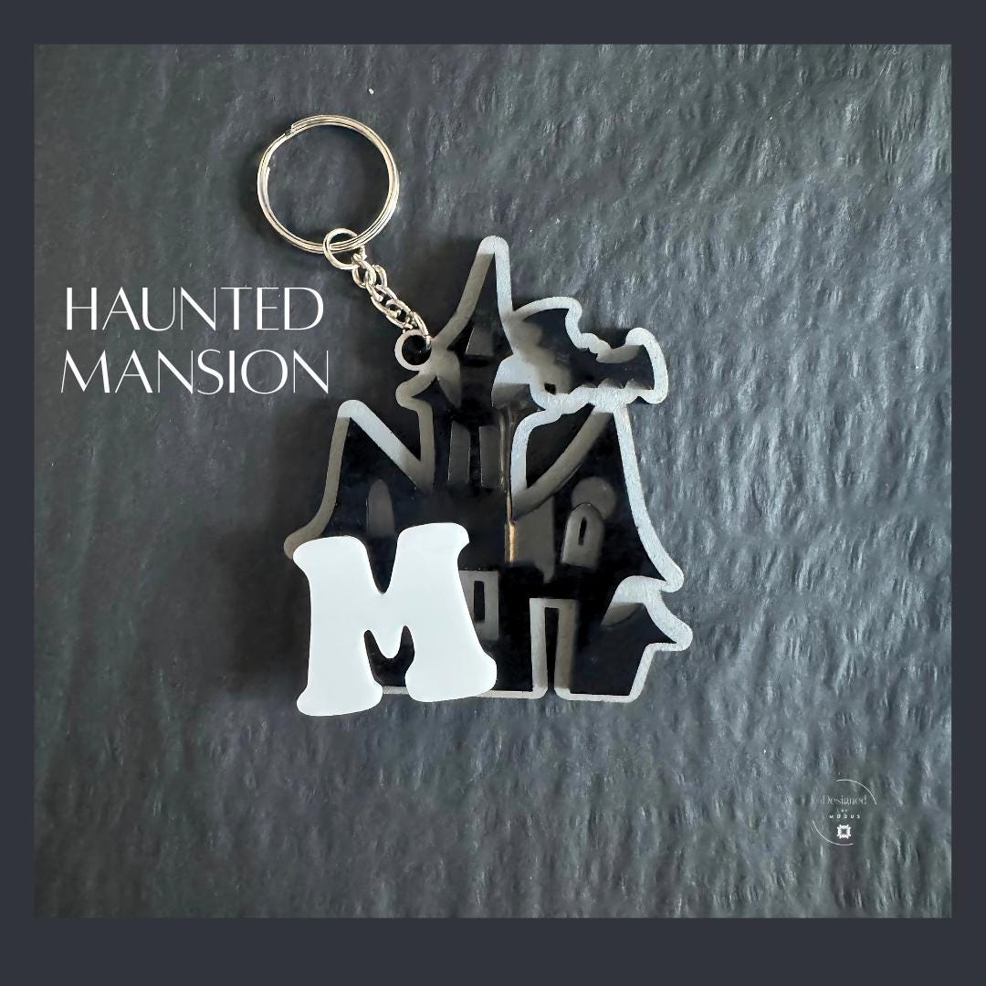 Personalized Halloween Bag Tag: Ghost Keychain, Acrylic Trick or Treat Favor