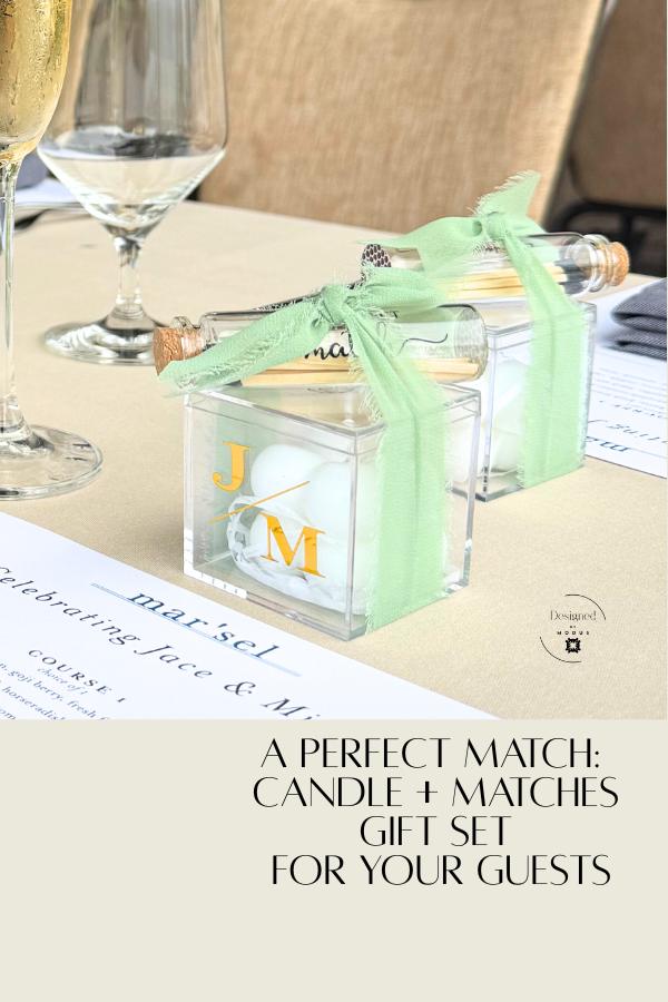 Personalized Candle Matchbox Favors: Acrylic Wedding Engagement Gift
