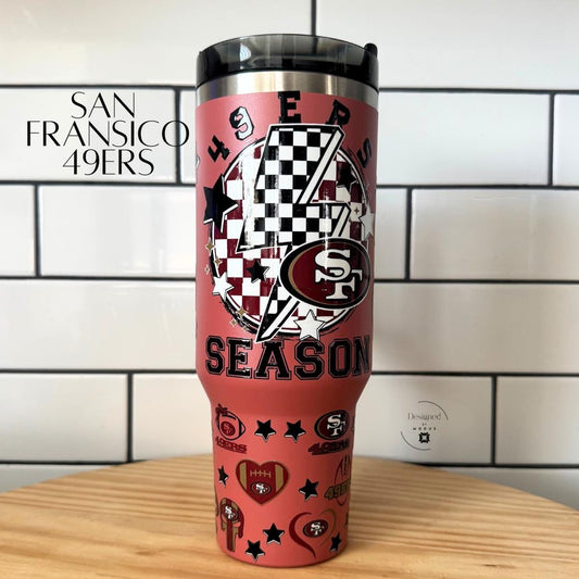 San Francisco 49ers Tumbler 40oz Stainless Steel Cup with Handle