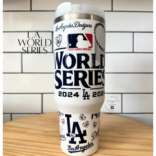 Los Angeles Dodgers World Series 2024 40oz tumbler with handle