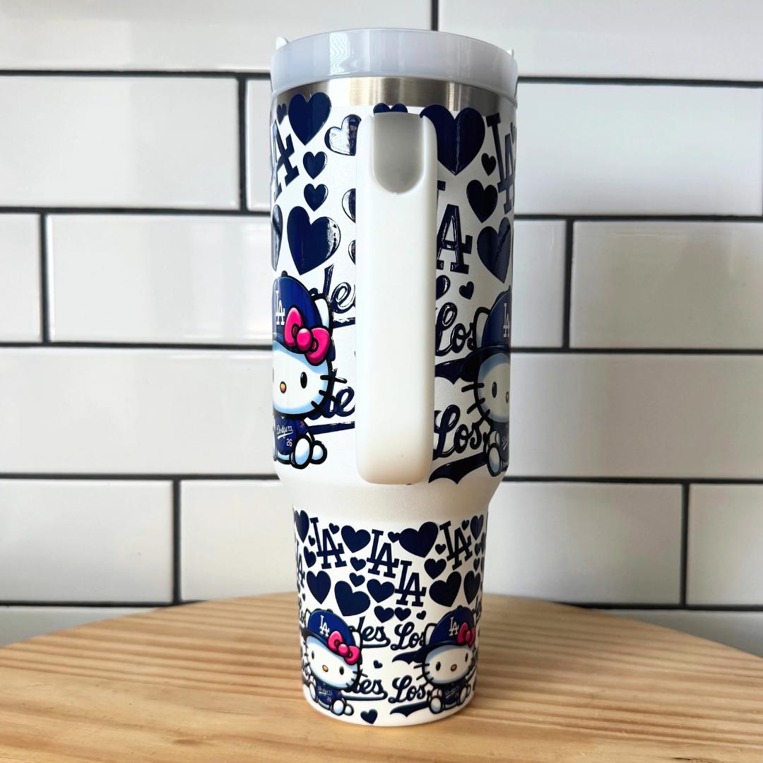 Dodgers Baseball Hello Kitty Cup 40oz Stainless Tumbler for Fans