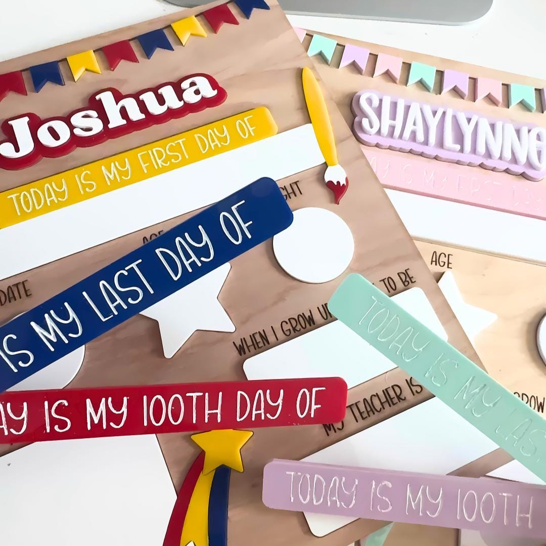 Personalized First & Last Day of School Board: Reusable Photo Prop