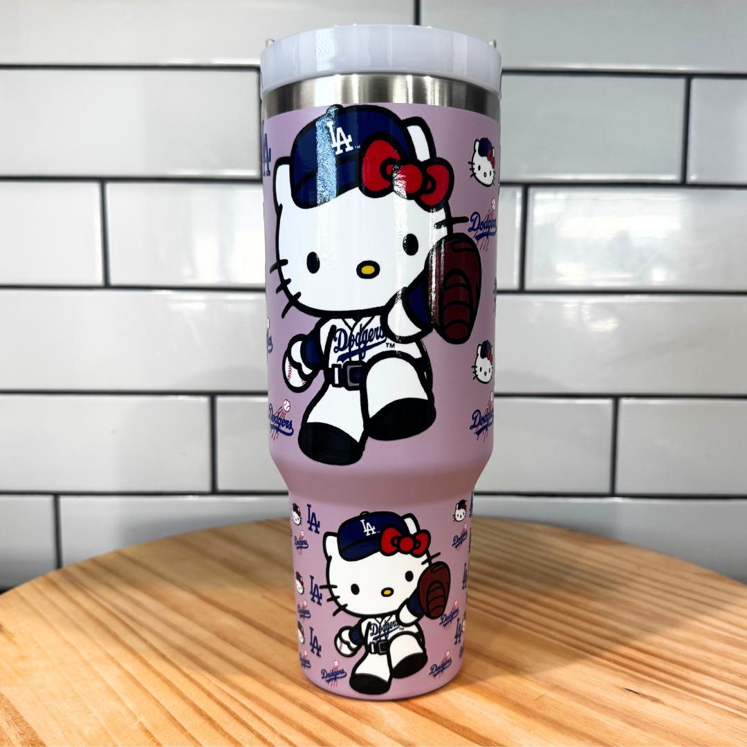 Hello Kitty Dodgers Tumbler Set: Lavender Mug, Pen & Keychain