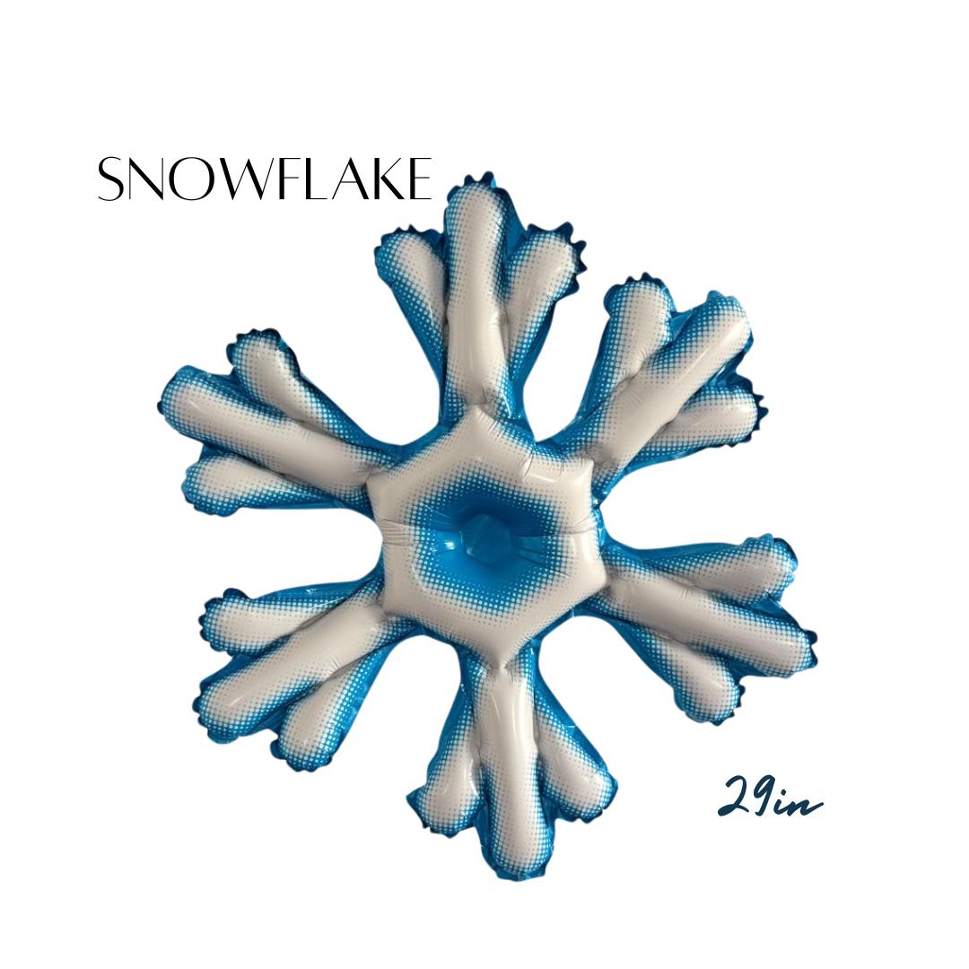 29-inch blue and white snowflake mylar balloon for winter wonderland, Christmas, or holiday party decorations by Designed by Modus.