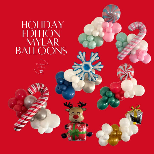 Christmas Mylar Balloon Garland: Candy Cane, Reindeer, Snowflake Party Decor