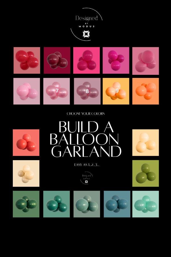Build a Balloon Garland Kit Color Grid – choose your balloon colors to design a custom garland.