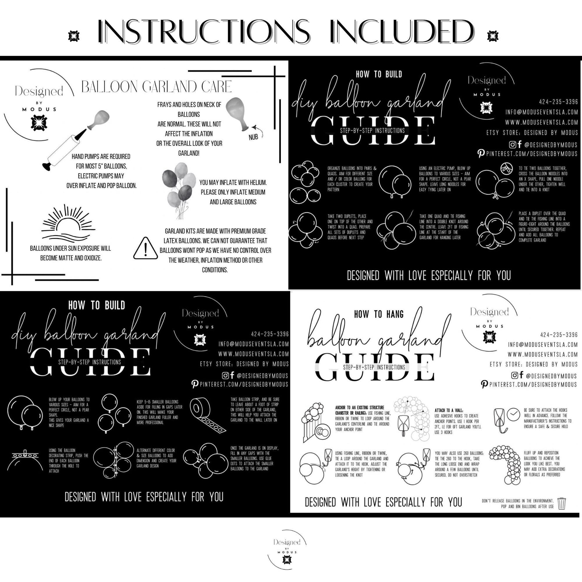 DIY Balloon Garland Instructions – printed step-by-step guide included in every kit.