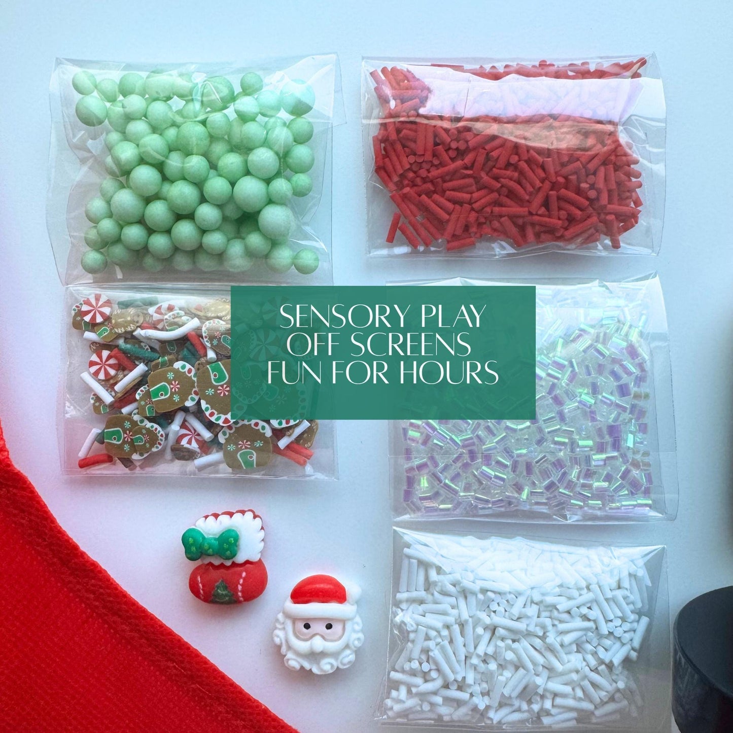 Gingerbread Christmas Slime Kit: Non-Toxic Sensory Craft with Sprinkles