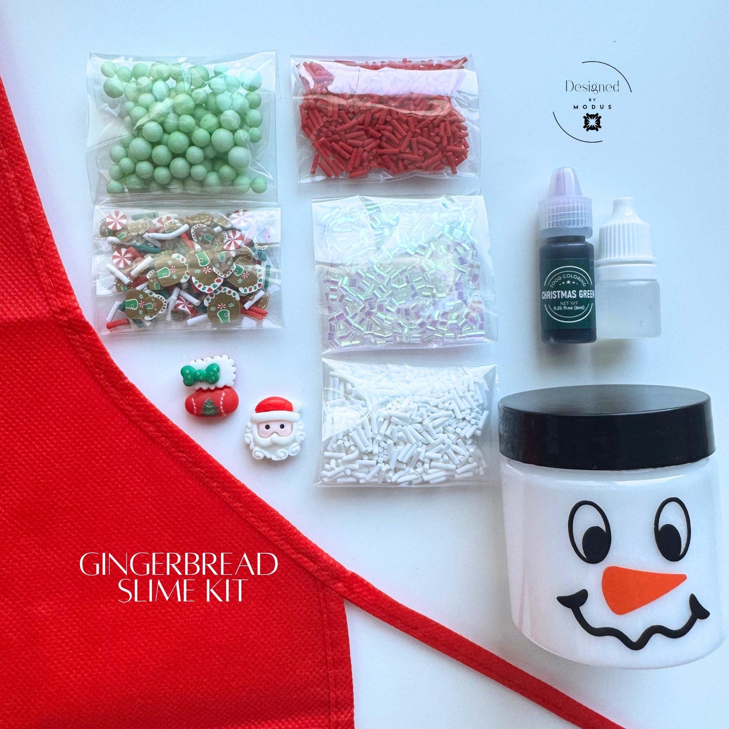 Gingerbread Christmas Slime Kit: Non-Toxic Sensory Craft with Sprinkles