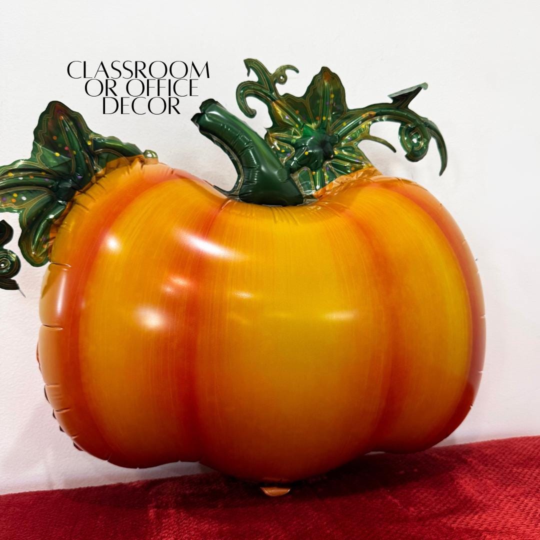 “Large harvest pumpkin balloon perfect for home, office, or classroom fall decor.”