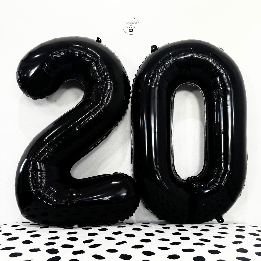 Silver Number 20 Foil Balloons | 20th Birthday Anniversary