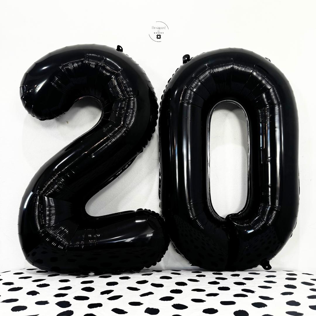 Black Number 18 Balloon | Modern Foil Number Balloon for 18th Birthday or Graduation Party Decor
