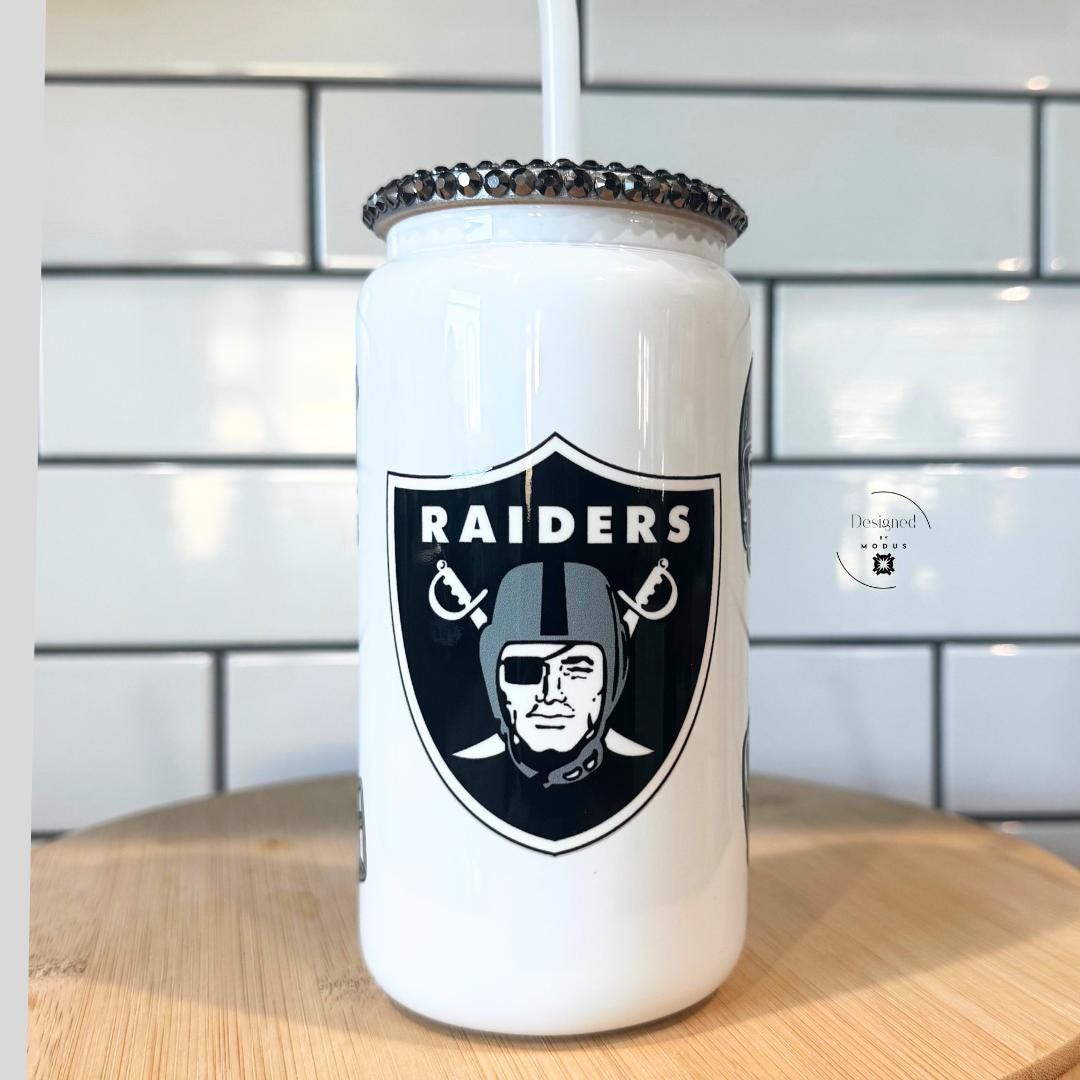 Las Vegas Raiders Tumbler with Rhinestone Lid, Game Day Fan Cup