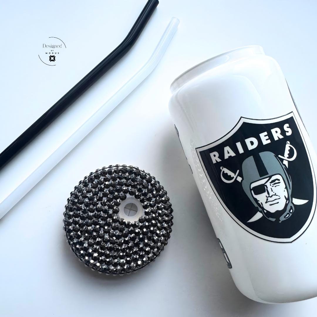 Las Vegas Raiders Tumbler with Rhinestone Lid, Game Day Fan Cup
