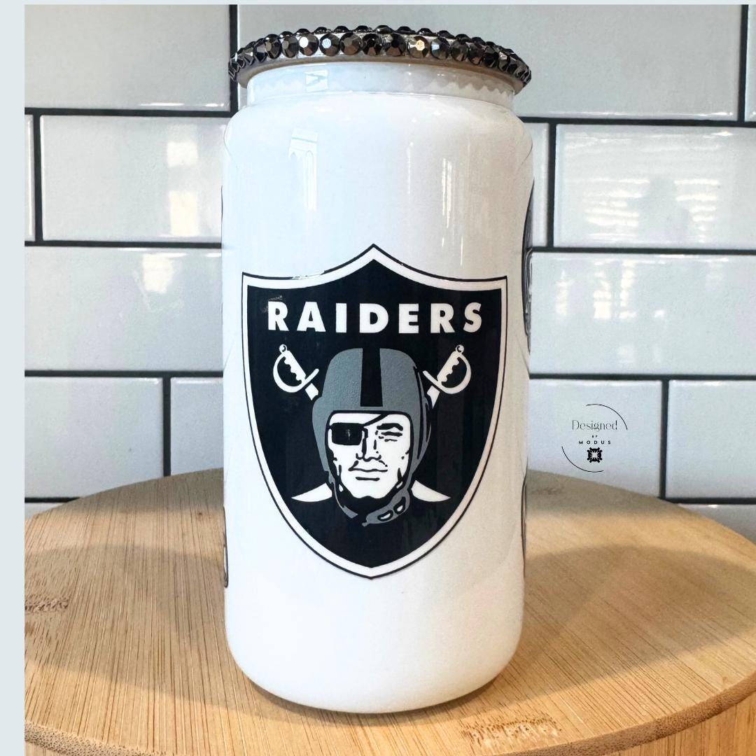 Las Vegas Raiders Tumbler with Rhinestone Lid, Game Day Fan Cup