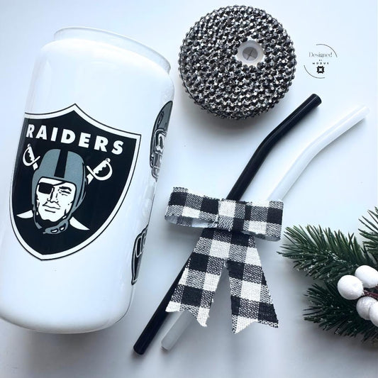 Las Vegas Raiders Tumbler with Rhinestone Lid, Game Day Fan Cup