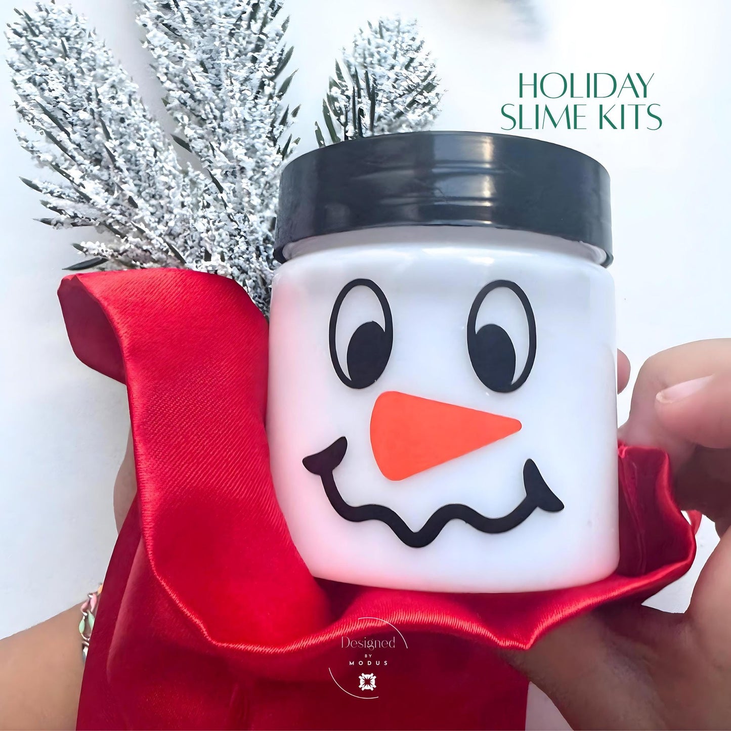 Peppermint Slime Kit: Christmas Snowman Activity with Candy Charms