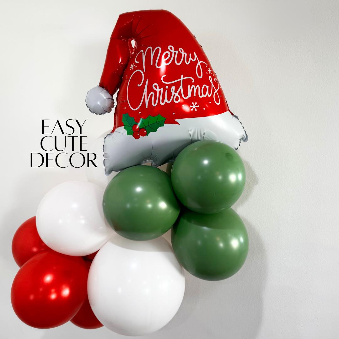 Santa Hat Mylar Balloon | Christmas Holiday Party Decor