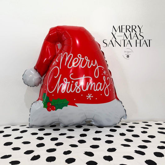Santa Hat Mylar Balloon | Christmas Holiday Party Decor