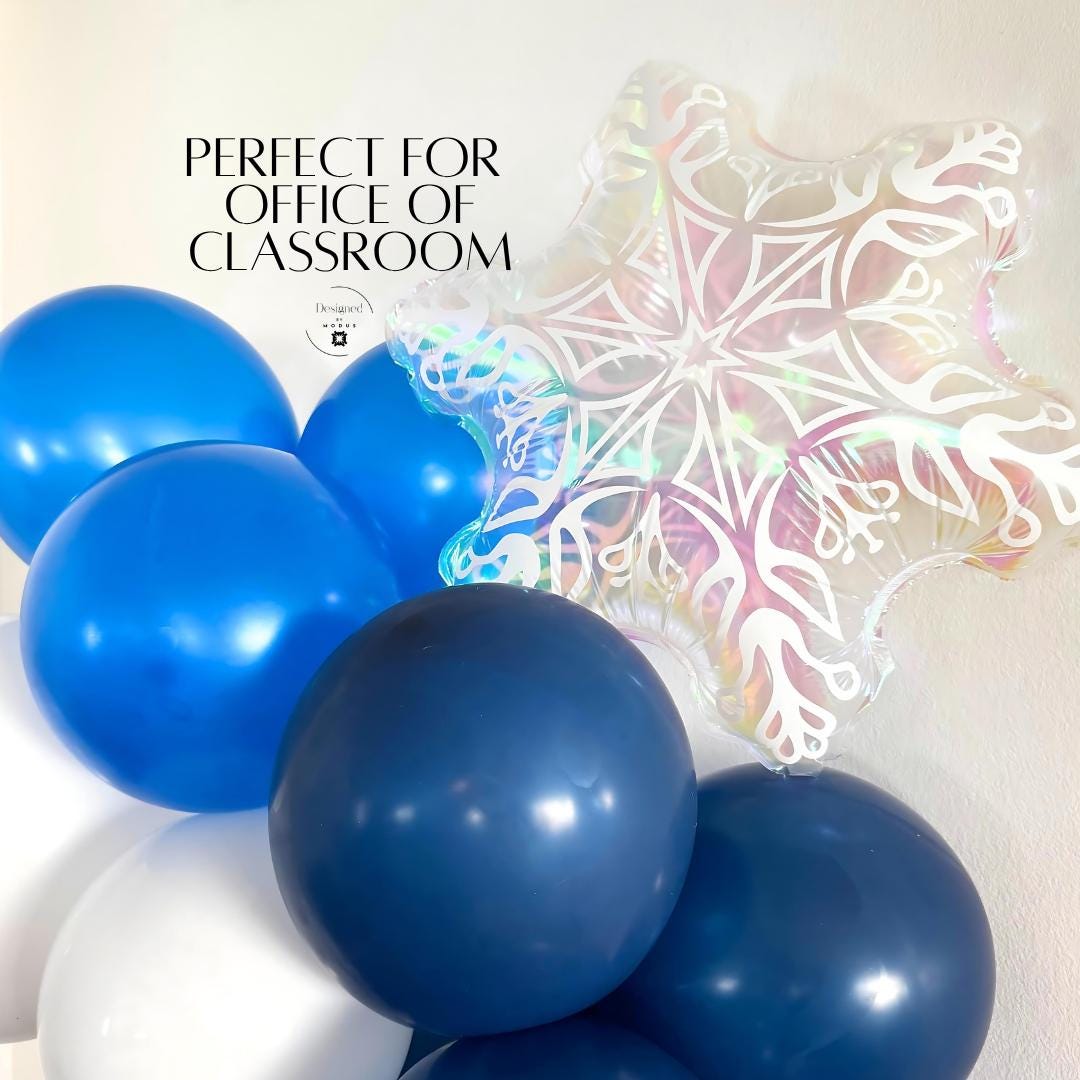 Iridescent Snowflake Mylar Balloon | Winter Wonderland Decor