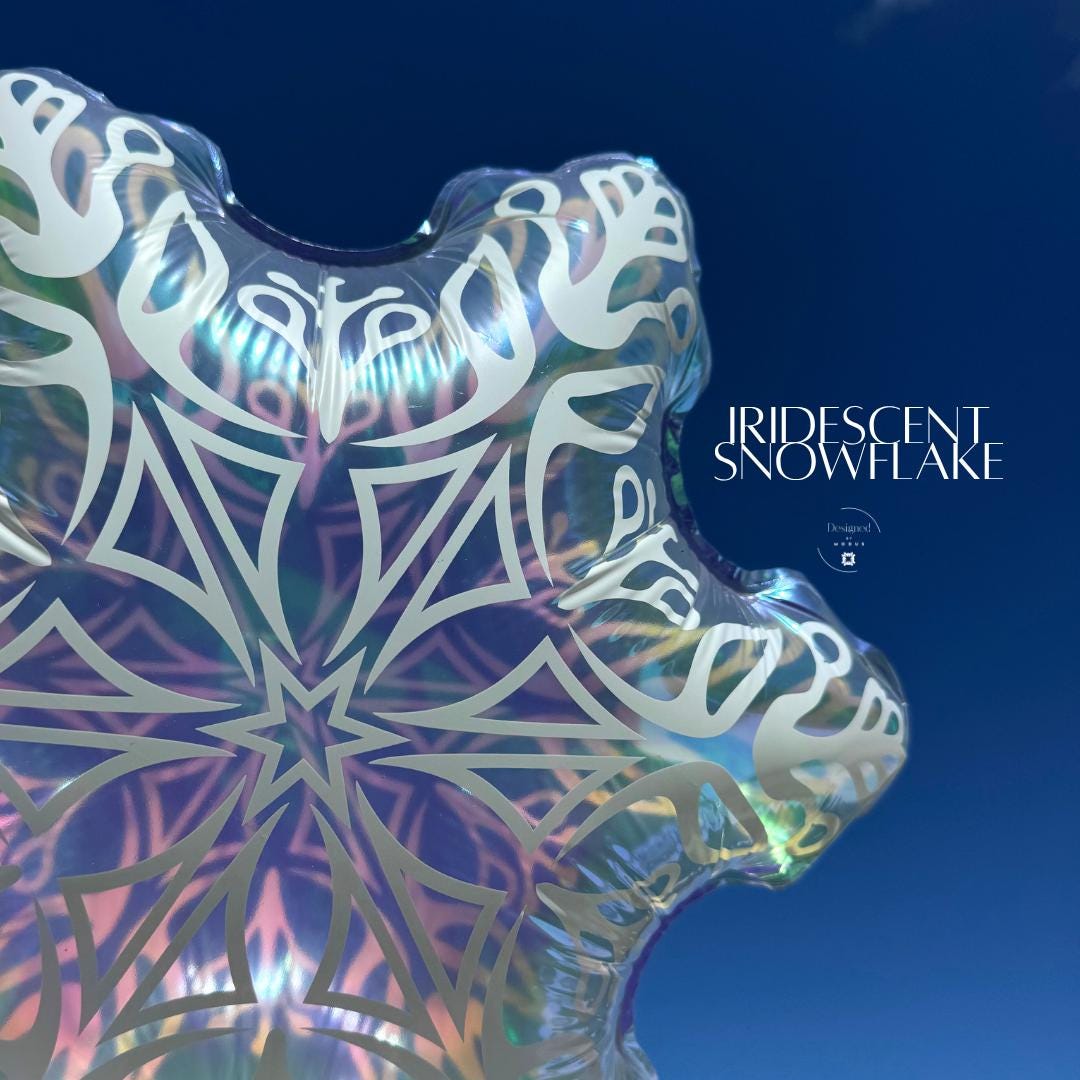 Iridescent Snowflake Mylar Balloon | Winter Wonderland Decor