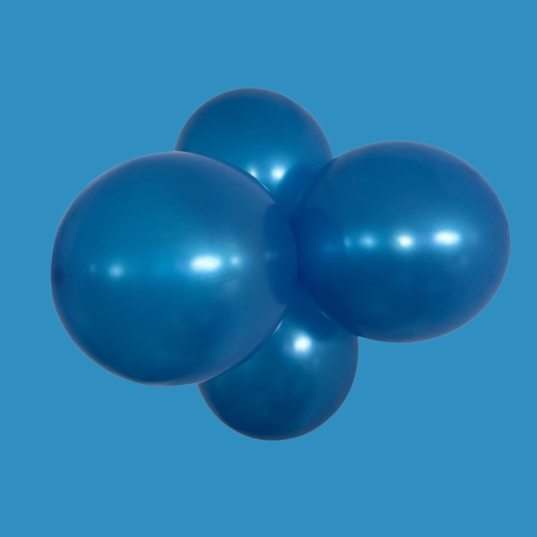 Metallic Blue Balloon Cluster