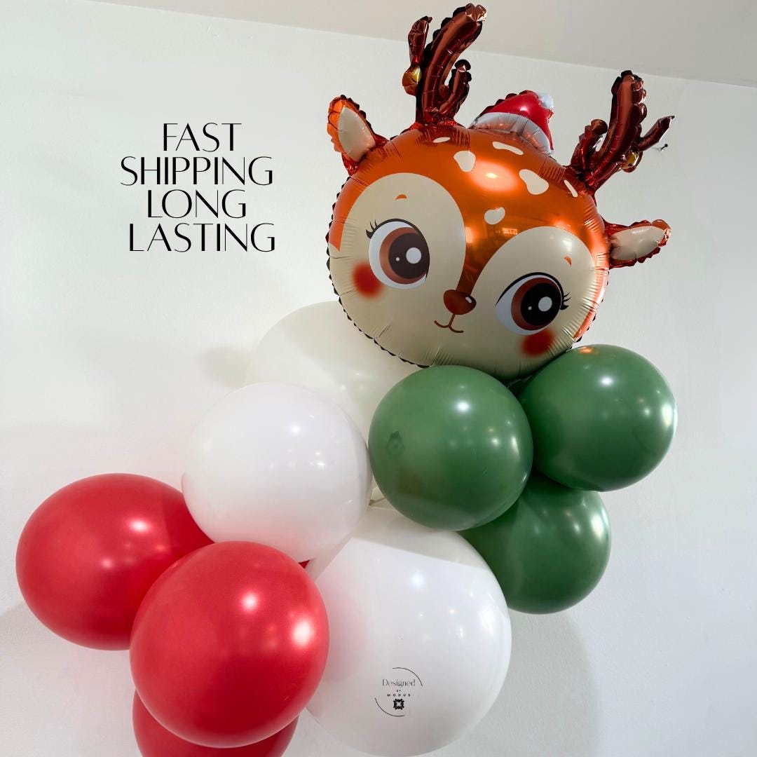 Vintage Christmas Balloon Garland Kit | Red, Green & White Arch